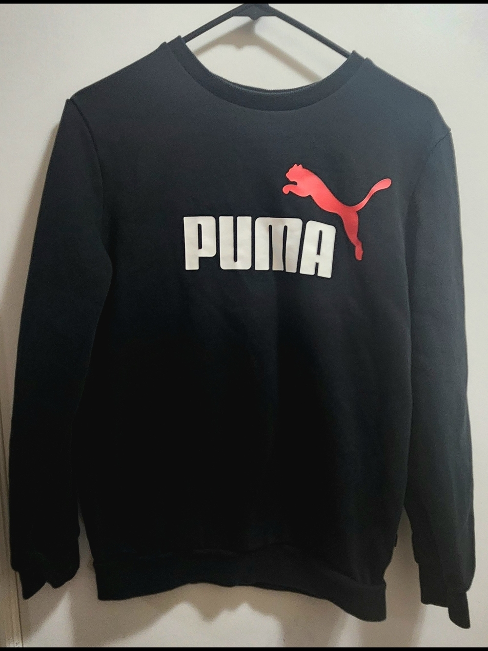 Puma Black Logo Crewneck Sweatshirt Size Small